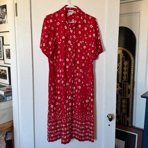 Leslie Fay Vintage 1980s Pleated Secretary Dress sz Large